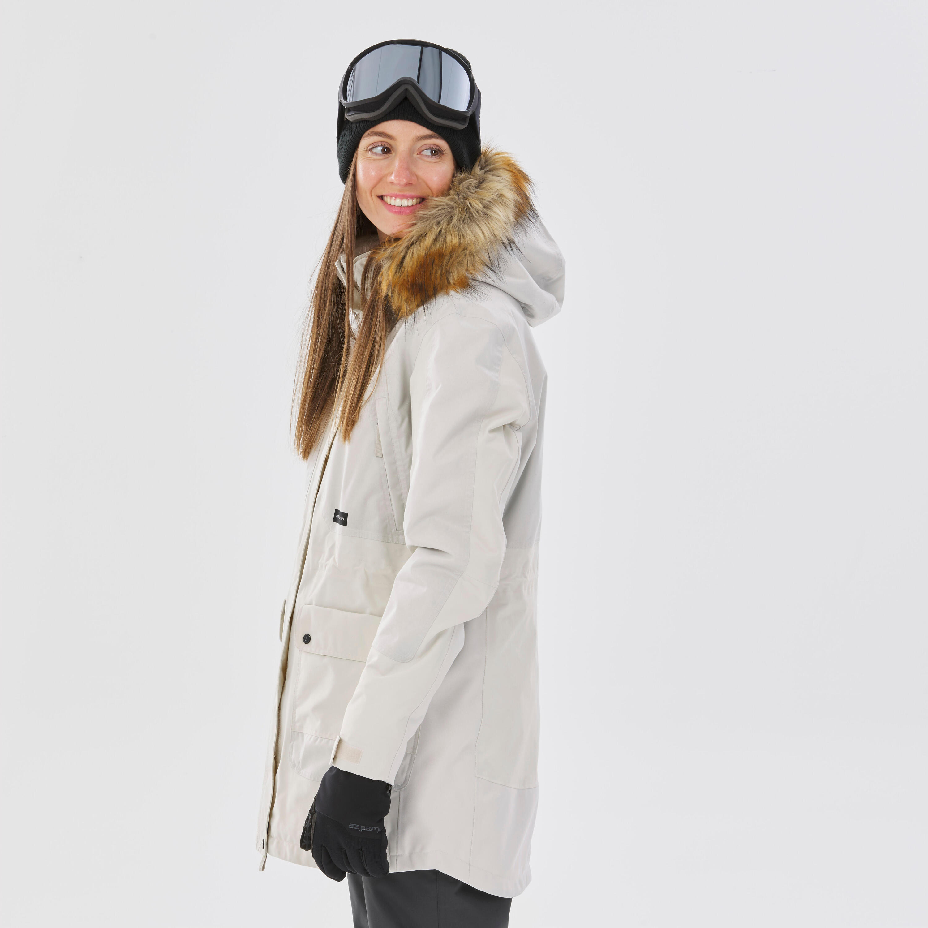 Women’s Snowboard Jacket ZIPROTEC Compatible SNB 500 - beige 5/19