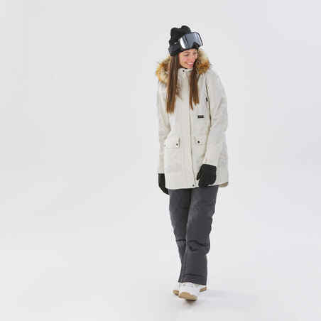Moteriška slidinėjimo snieglente striukė „SNB 500“, tinka naudoti su „Ziprotec“