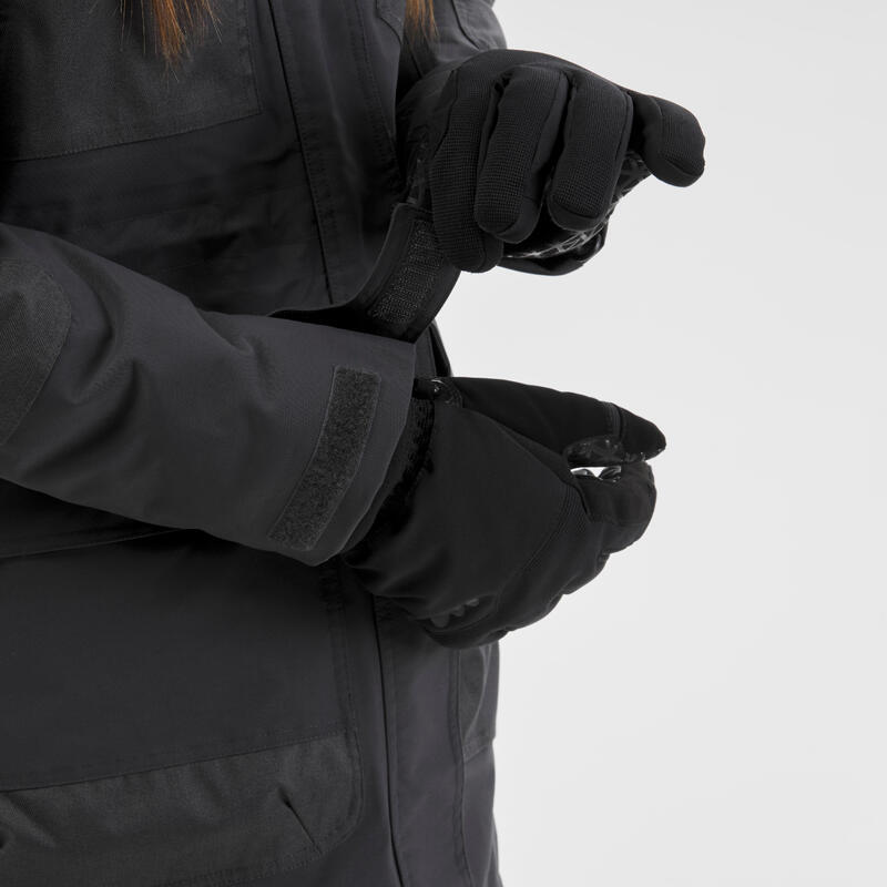 Snowboardparka voor dames SNB 500 compatibel met ZIPROTEC grijs