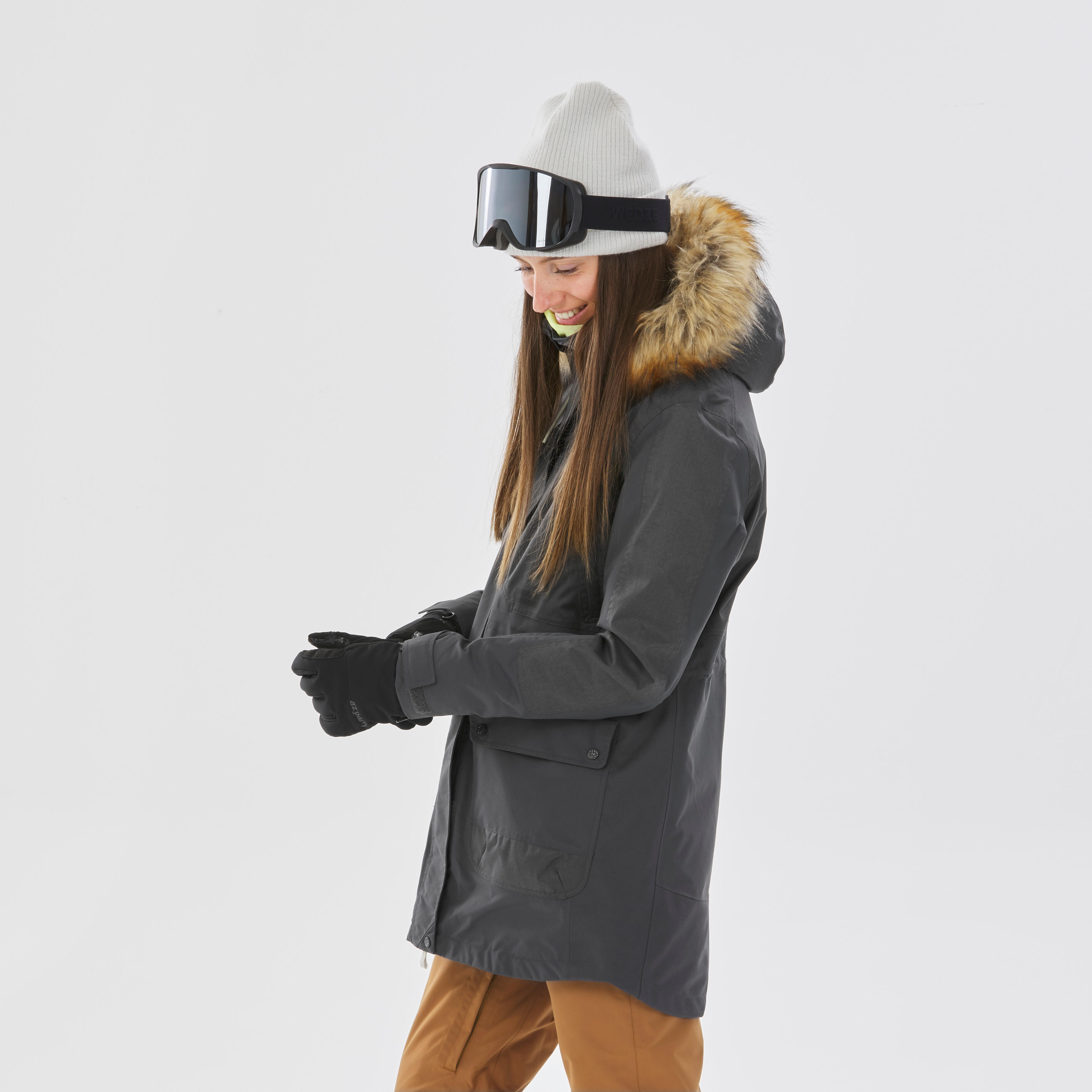 Women’s Snowboard Jacket - SNB 500 Grey - DREAMSCAPE