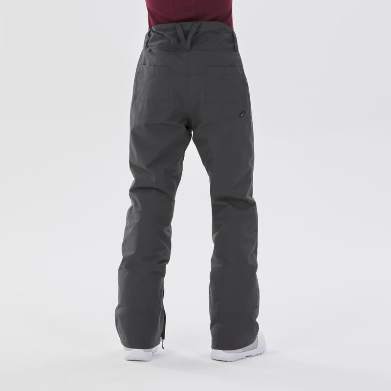 Pantalon snowboard SNB 500 Impermeabil Gri Damă