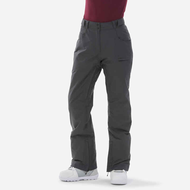 Women's waterproof snowboard trousers - SNB 500 - Grey