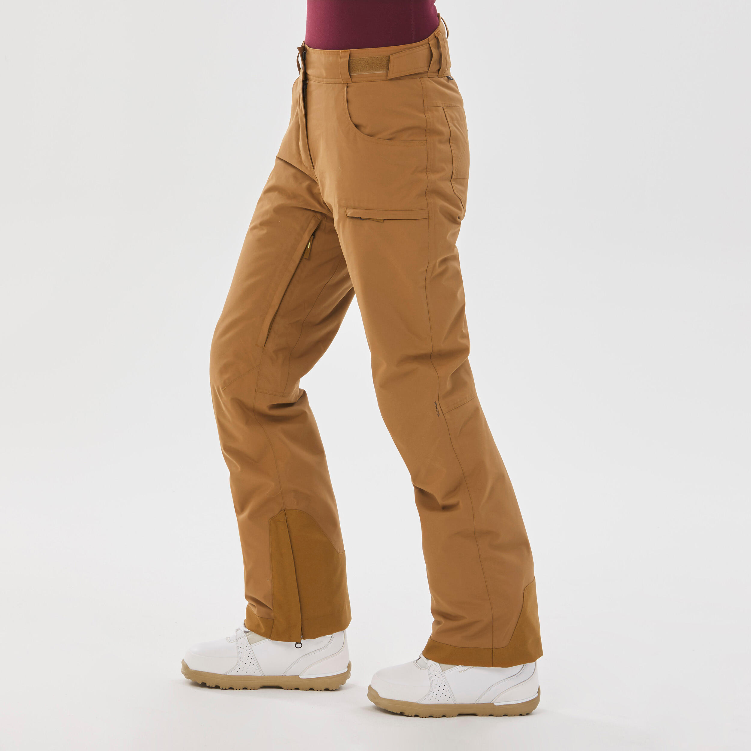 Women's Snowboard Pants – SNB 500 Brown - Dark cinnamon