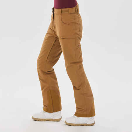 Women's Waterproof Snowboard Trousers SNB 500 - CAMEL