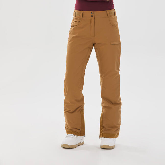 DREAMSCAPE Waterdichte snowboardbroek voor dames SNB 500 camel Decathlon