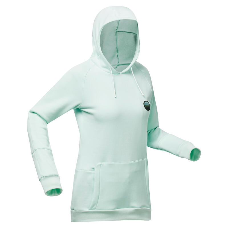 Sweat à capuche femme snowboard - SNB HDY vert