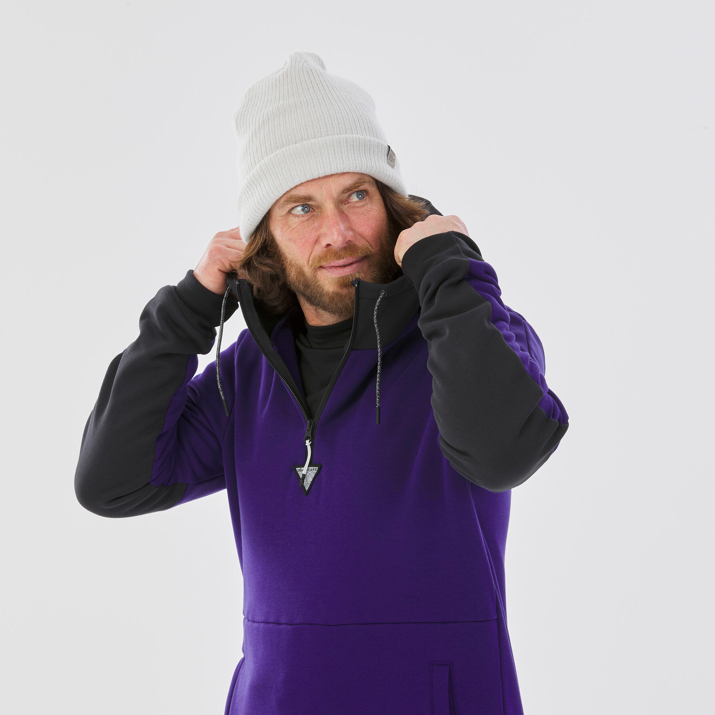Men's Hooded Snowboard Sweatshirt - SNB HDY Purple 7/8