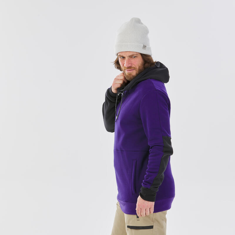 Férfi pulóver snowboardozáshoz, kapucnis