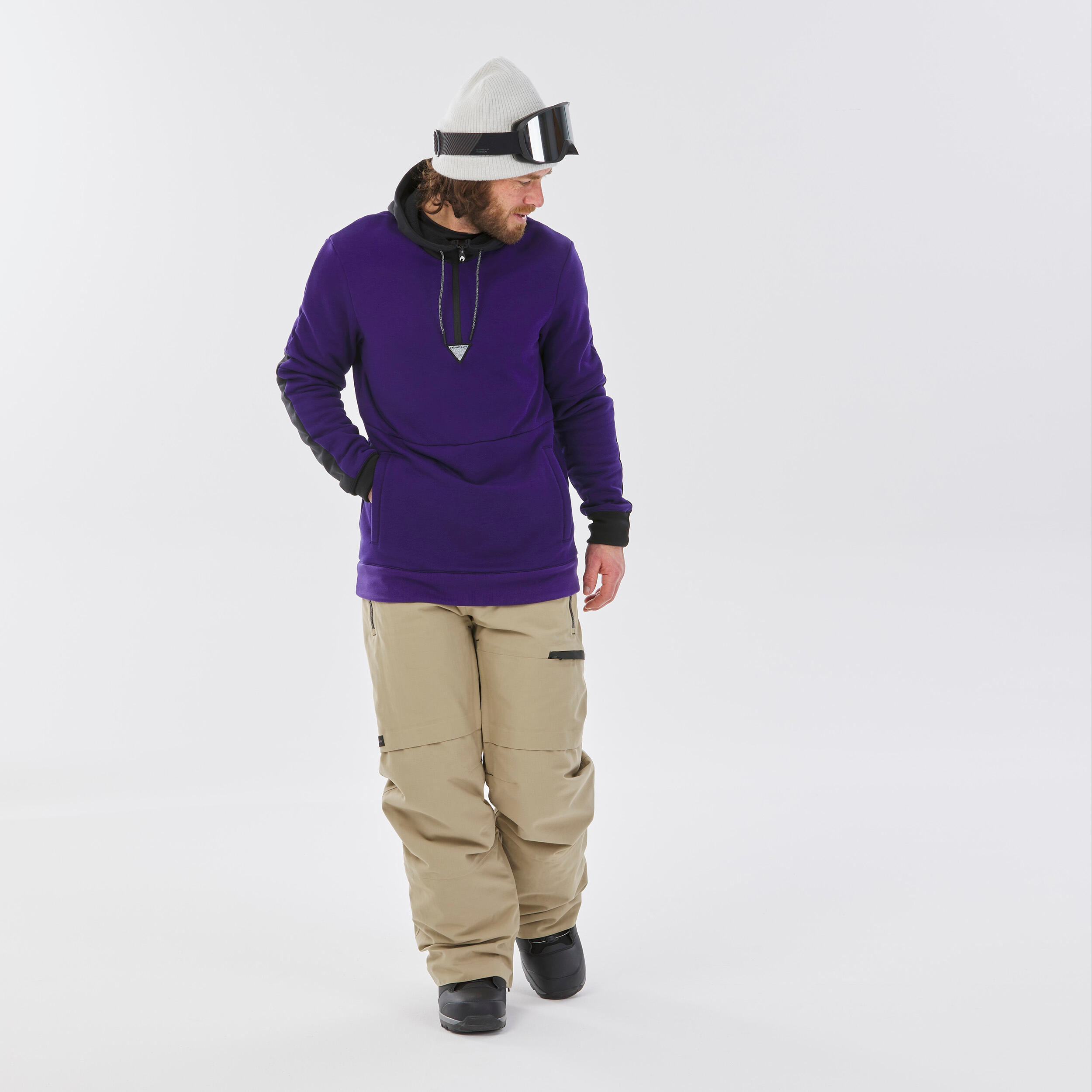 Men's Hooded Snowboard Sweatshirt - SNB HDY Purple 4/8