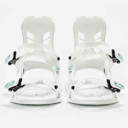 Women's On/Off Piste Snowboard Bindings - SNB 100 White