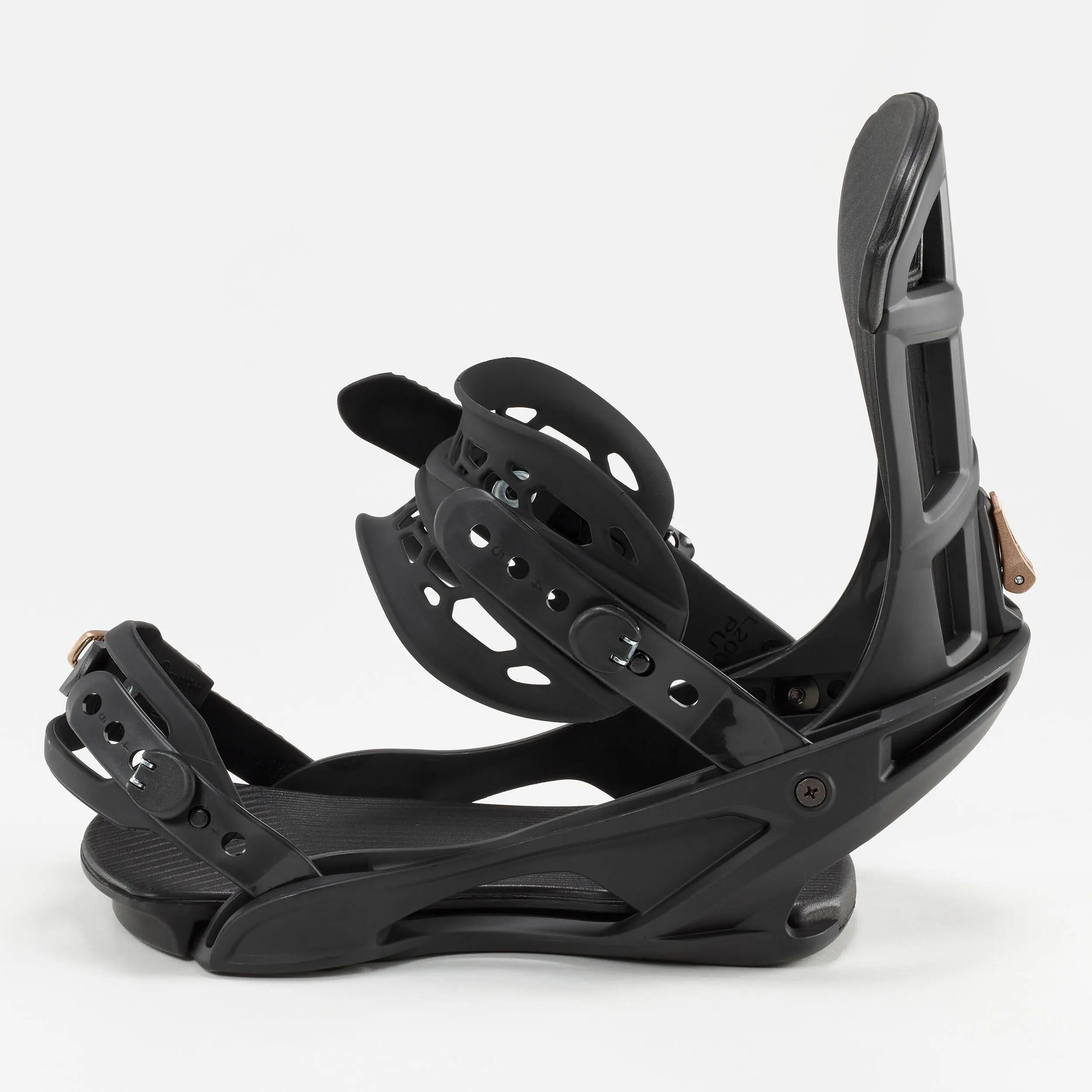 Legături snowboard all mountain/freestyle snb 500 negru, adulți 15/26