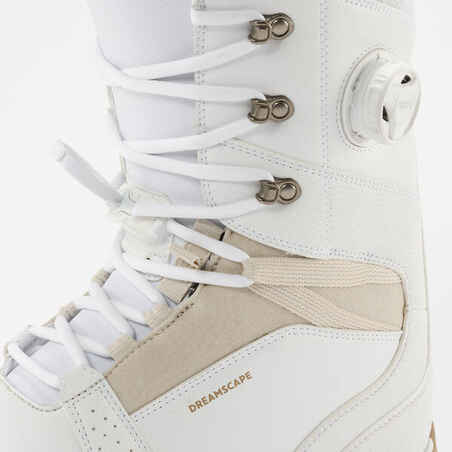 Moteriški hibridiniai snieglenčių batai „Endzone“, vidutinio lankstumo, balti