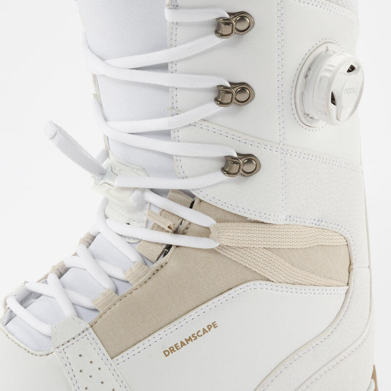 Chaussures de snowboard unisexe, flex moyen - endzone blanches
