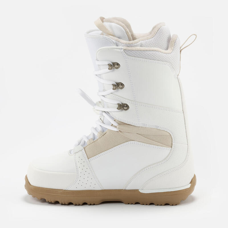 Chaussures de snowboard femme hybrid, flex moyen - Endzone blanches
