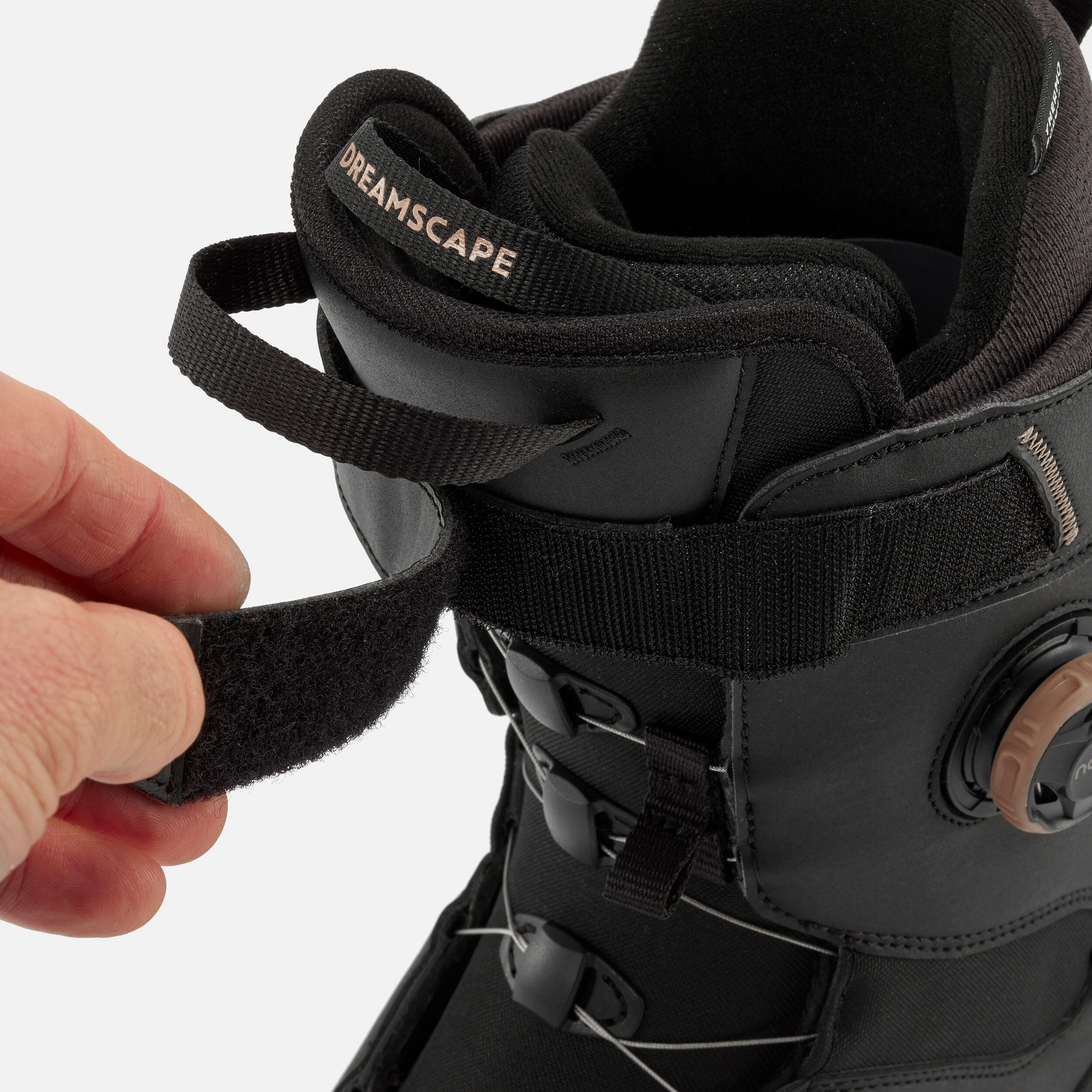 Women's snowboard boots with adjustment wheel, medium flex - ALLROAD 500 black 10/15