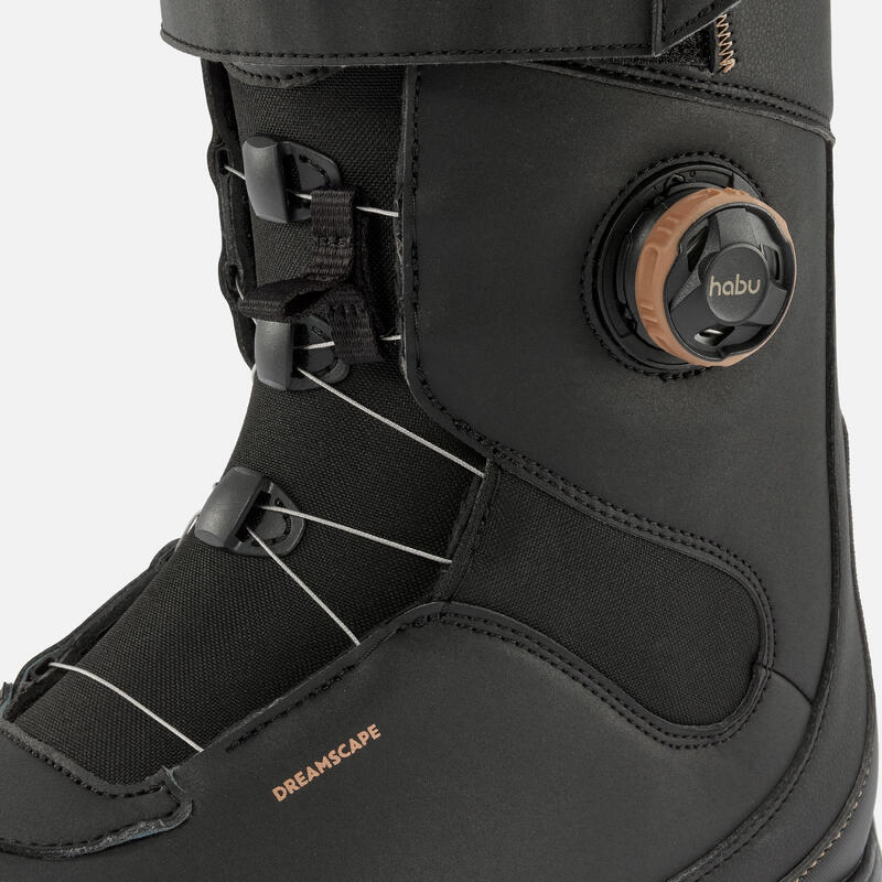 Boots snowboard ALLROAD 500 strângere cu rotiță, flex mediu Negru Damă