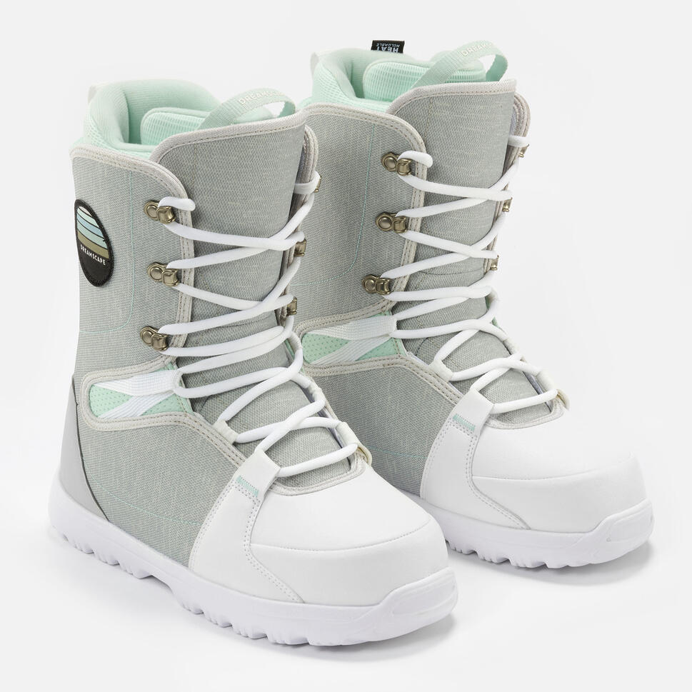 Chaussures de snowboard femme débutante SNB 100 grises DREAMSCAPE Decathlon