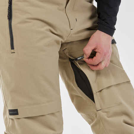 Men's waterproof snowboard trousers - SNB 500 - Beige