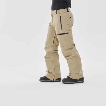 Men's waterproof snowboard trousers - SNB 500 - Beige