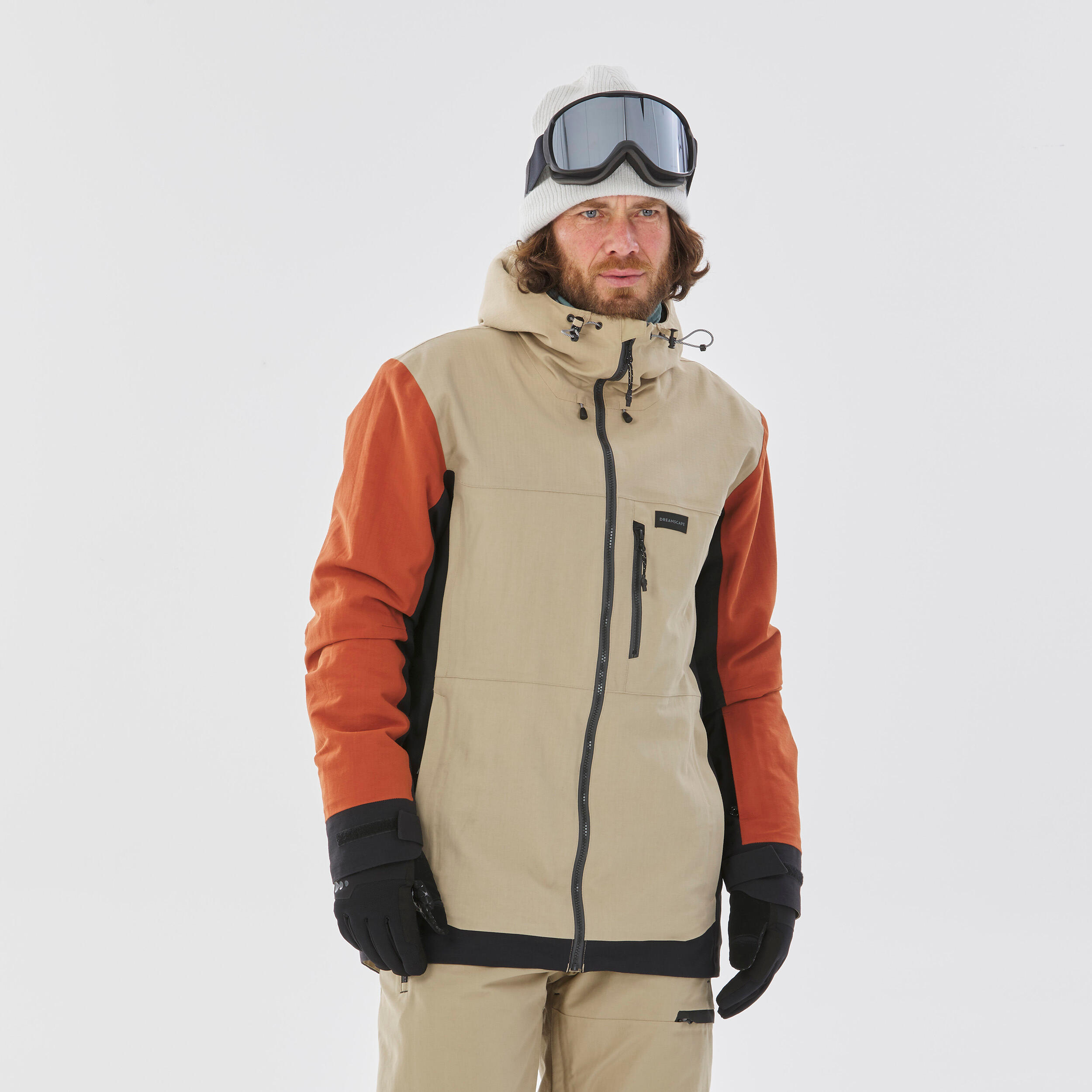 GeacÄƒ Snowboard SNB 500 Tricolor Bej BÄƒrbaÈ›i