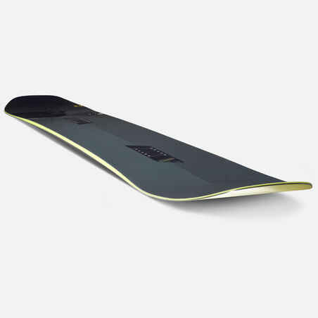 GYMAX Tabla de snowboard de madera, patineta para nieve con encuadernación  y 2 agujeros de tracción, cubierta de pies para todos los niveles de
