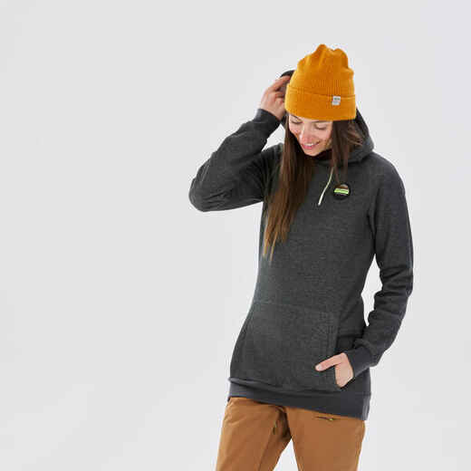 
      Women’s Warm and Comfortable Hooded Snowboard Sweatshirt 1/2 Zip - Grey
  