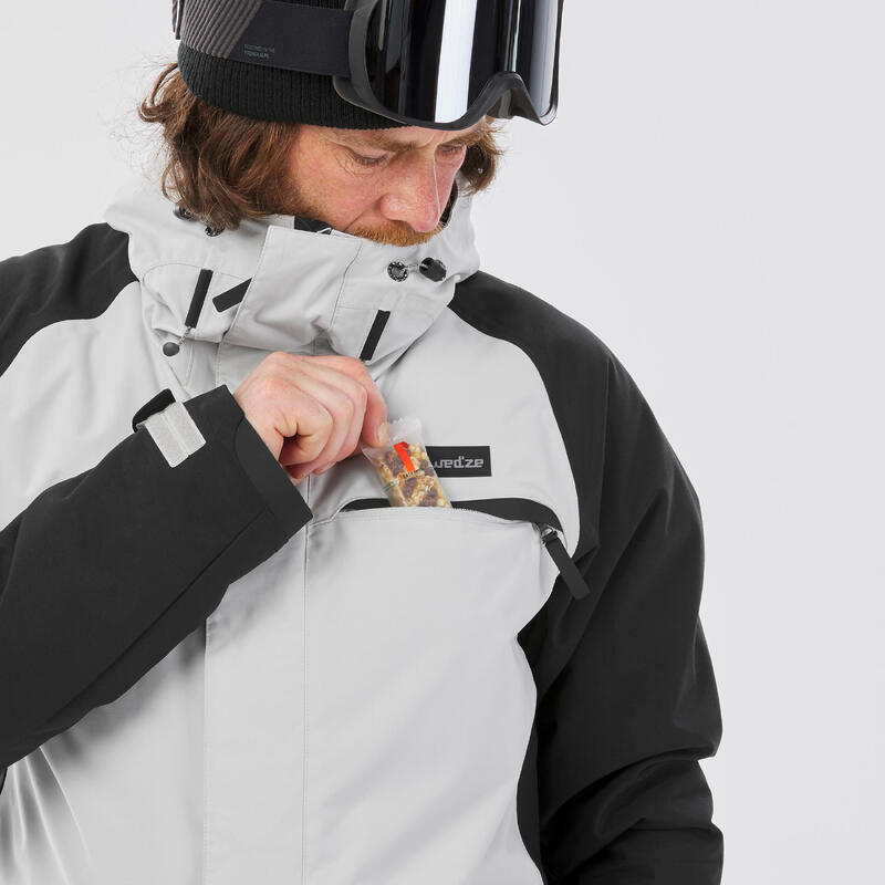 Pánská snowboardová bunda 100 šedá