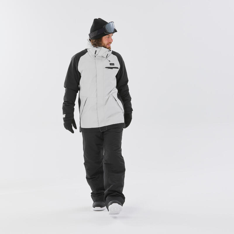 Pánská snowboardová bunda 100 šedá