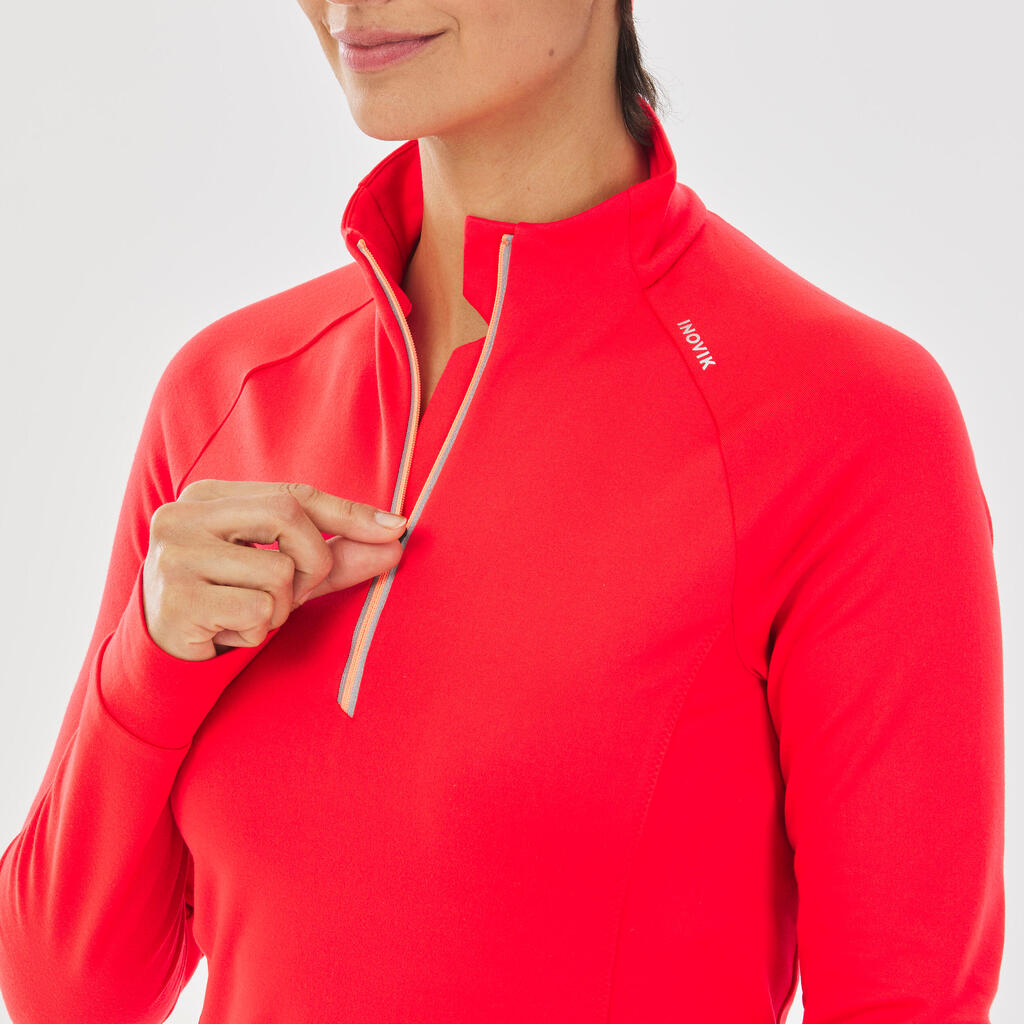 WOMEN'S LONG-SLEEVED WARM T-SHIRT - XC S TS 100 - RED