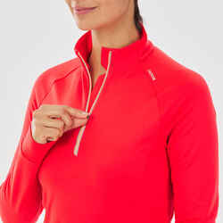 WOMEN'S LONG-SLEEVED WARM T-SHIRT - XC S TS 100 - RED