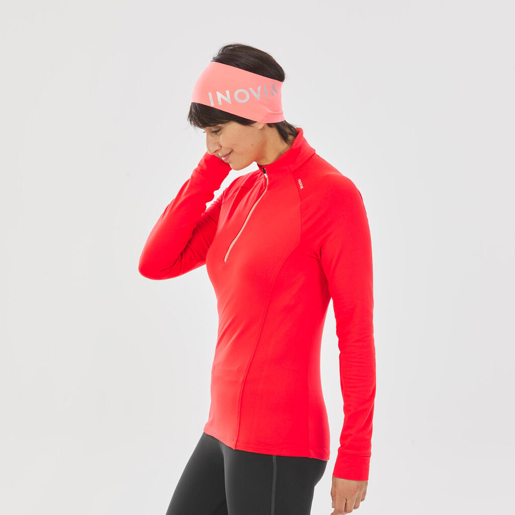 WOMEN'S LONG-SLEEVED WARM T-SHIRT - XC S TS 100 - RED