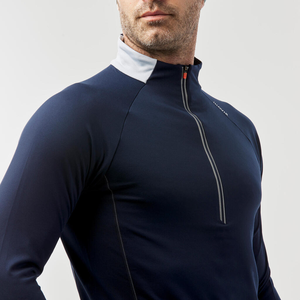 Vīriešu siltais distanču slēpošanas krekls “XC S T-S W 100”, tumši zils