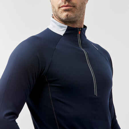 Vyriški šilti lygumų slidinėjimo marškinėliai „XC S T-S W 100“, tamsiai mėlyni