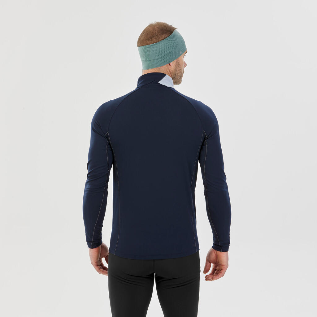 Vīriešu siltais distanču slēpošanas krekls “XC S T-S W 100”, tumši zils