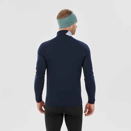 Vyriški šilti lygumų slidinėjimo marškinėliai „XC S T-S W 100“, tamsiai mėlyni