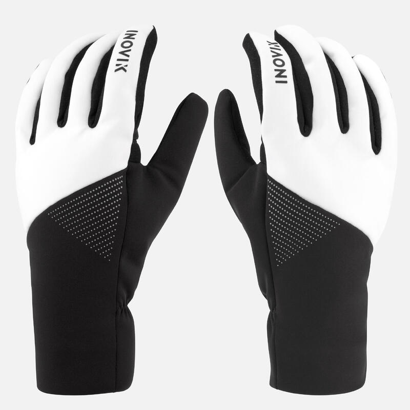 GANTS DE SKI DE FOND CHAUDS FEMME - XC 100 NOIR BLANC