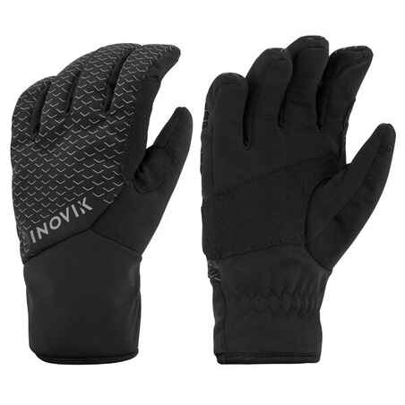 Črne rokavice za tek na smučeh XC S 100 za otroke