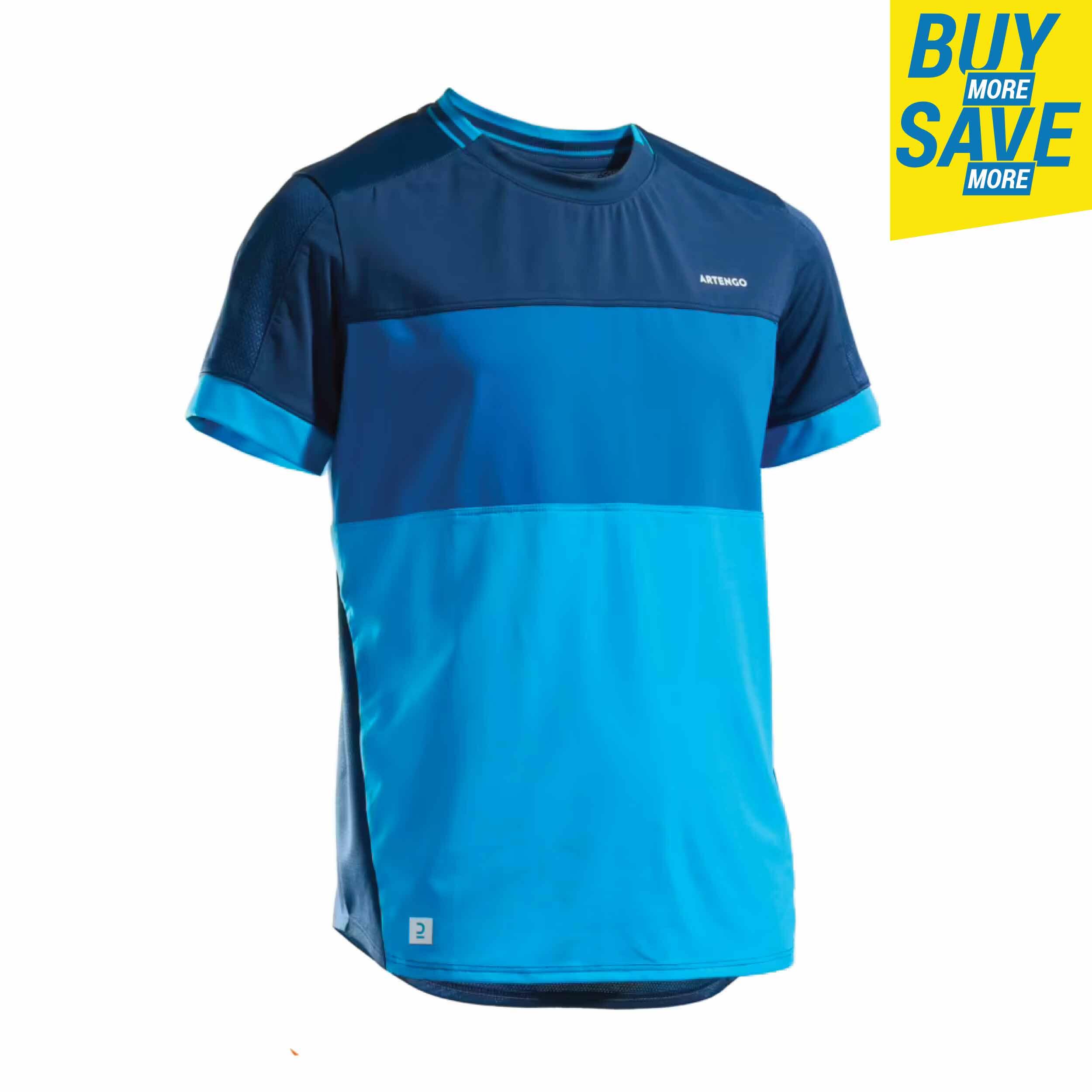 Boys' Tennis T-Shirt - Dry 500 Blue - ARTENGO