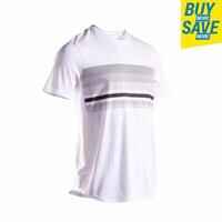 Camiseta de tenis manga corta transpirable hombre Artengo TTS100 blanco