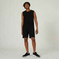 Men's Stretchy Fitness Tank Top 500 - Black