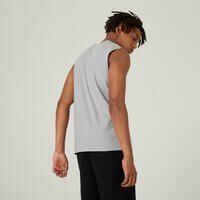 Men's Stretchy Fitness Tank Top 500 - Grey