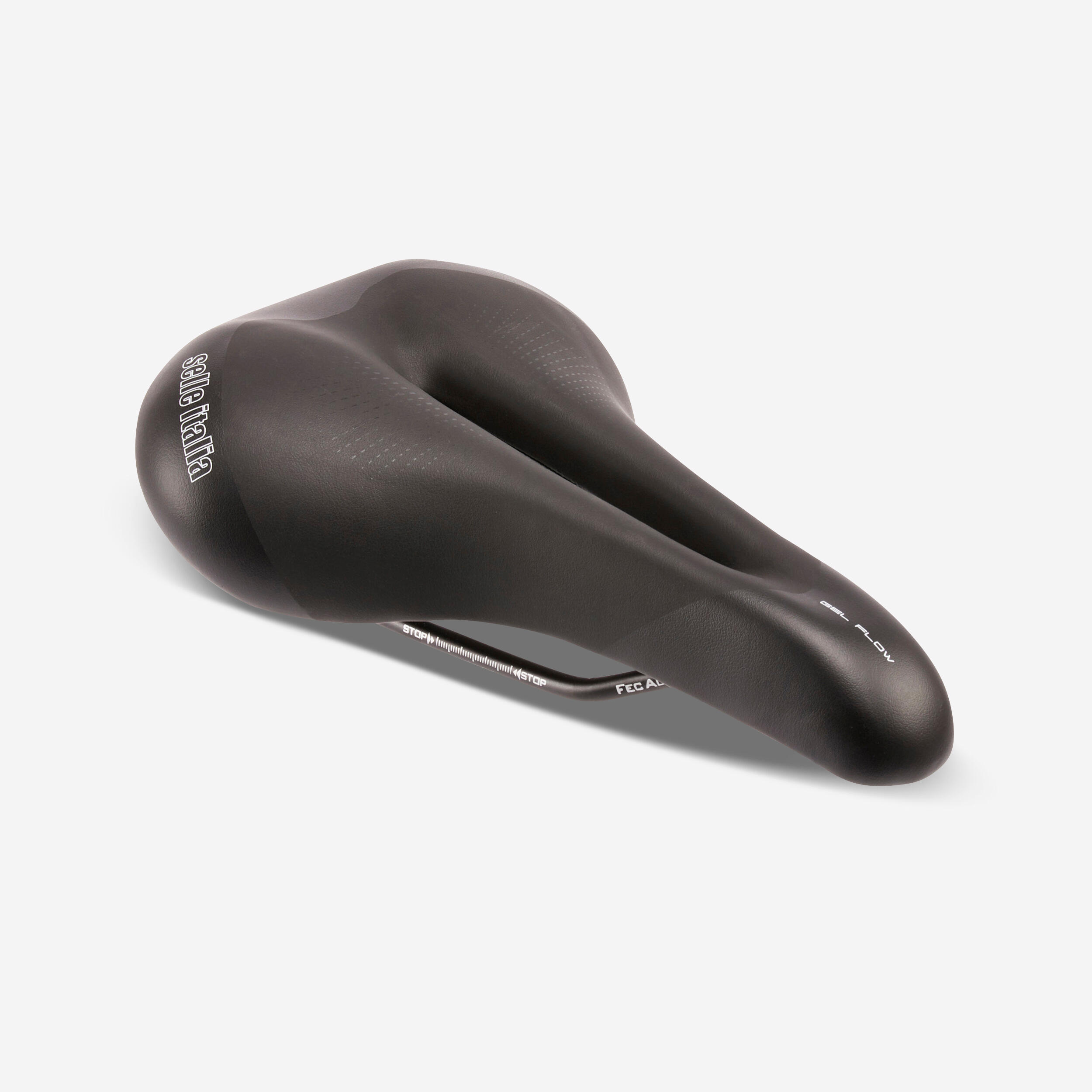 Selle Italia XO Man Flow – Herenfietszadel voor Trekking en Commuting, Koolstofstaal Frame, Anatomisch Gat, Gelvulling – Maat S2, Zwart