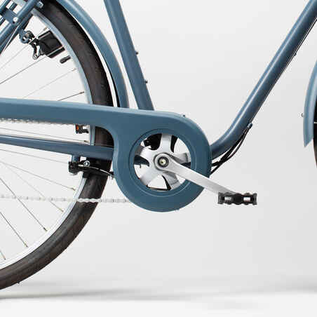 Miesto dviratis „Elops 120“ aukštu rėmu, mėlynas