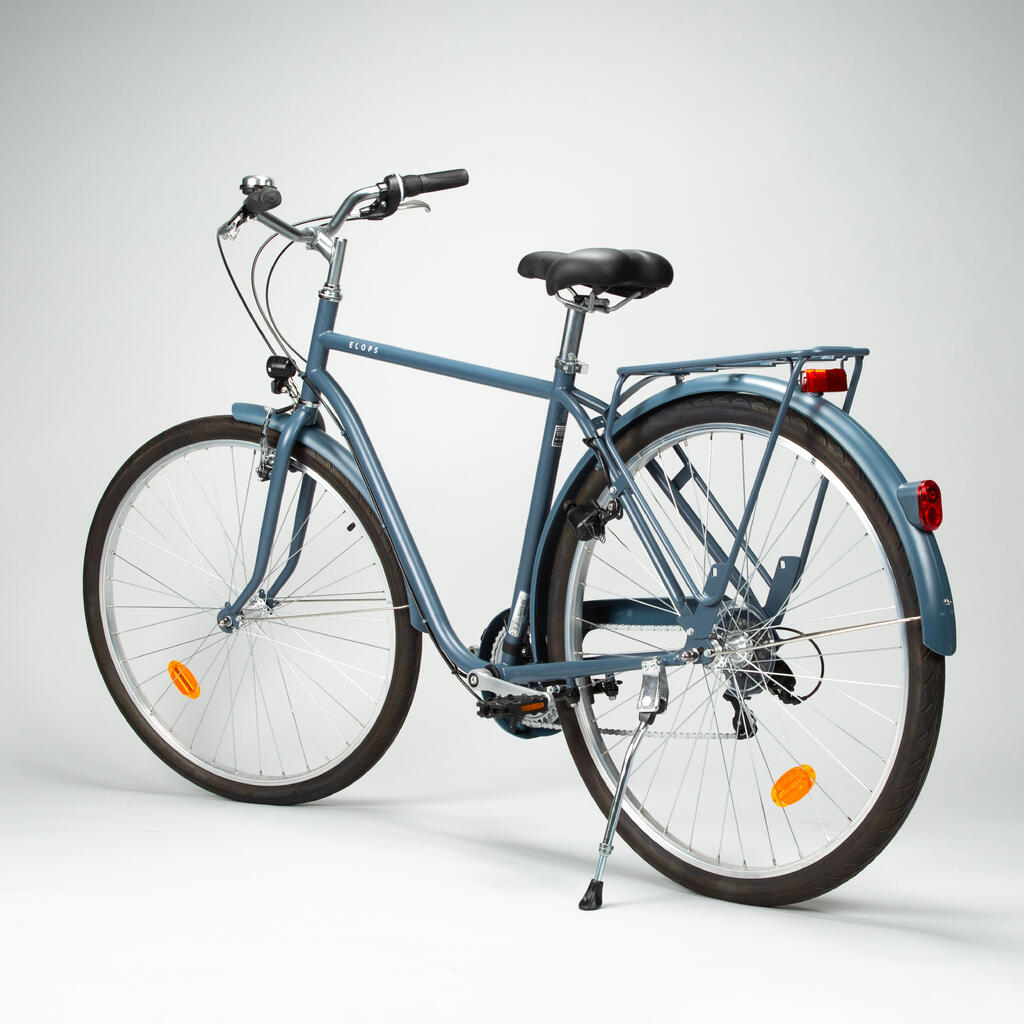 Mestský bicykel Elops 120 so zvýšeným rámom modrý