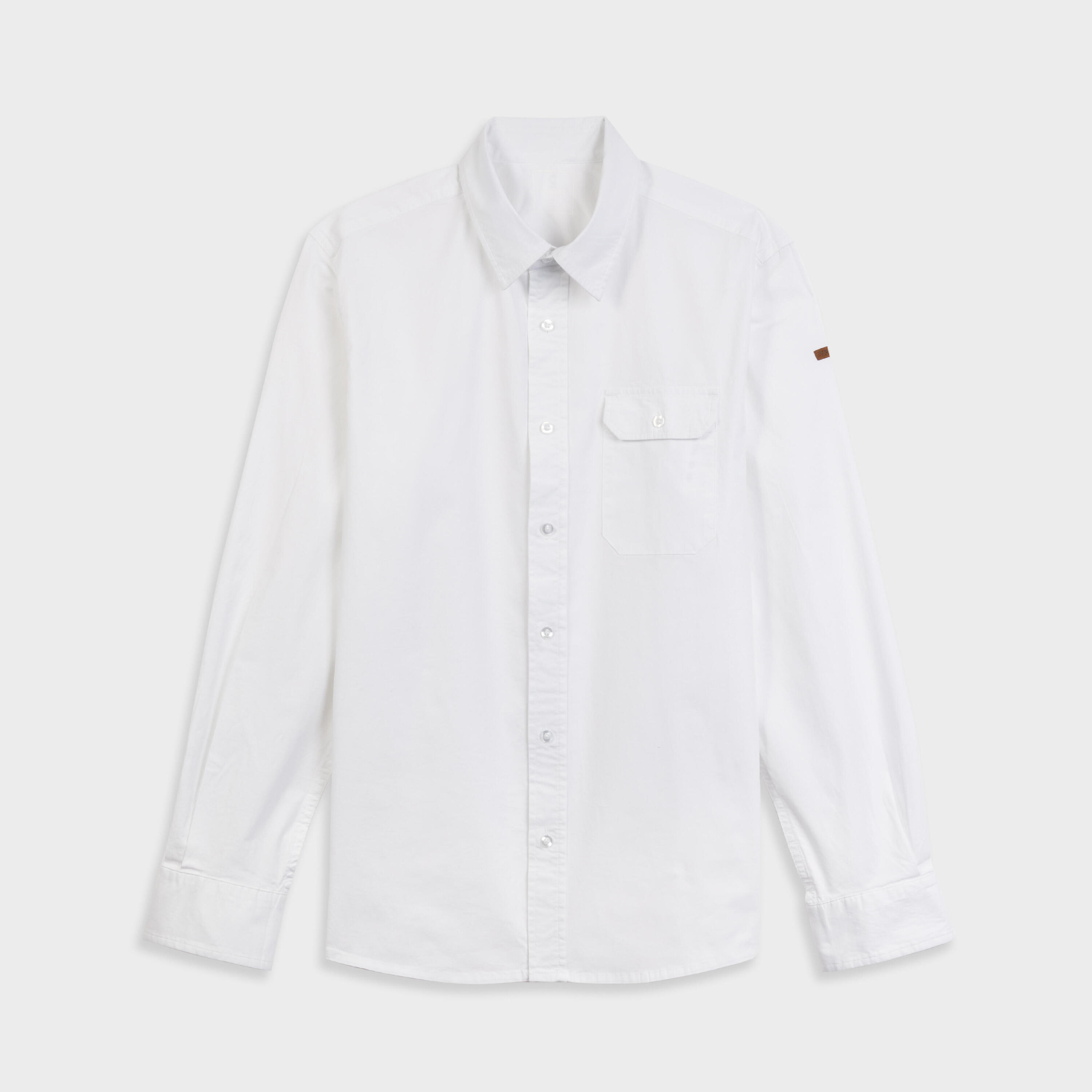 Men's Sailing Long Sleeve Shirt 100 - White 7/8