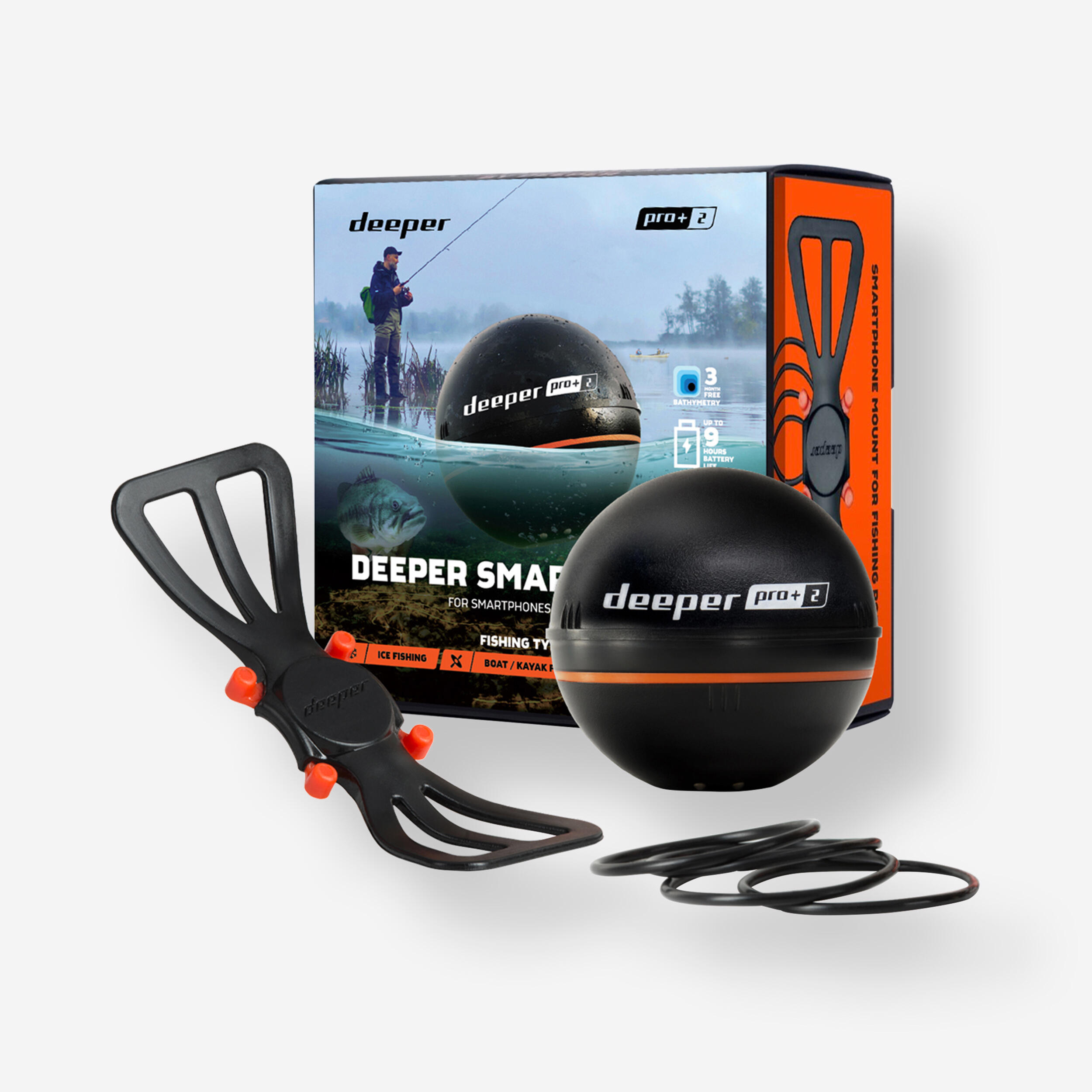 Sonda para pesca deeper pro plus 2 + suporte smartphone