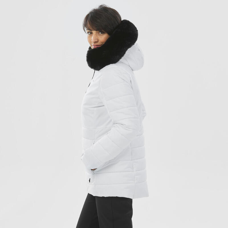 Kadın Kayak Montu - Beyaz - 100 Warm