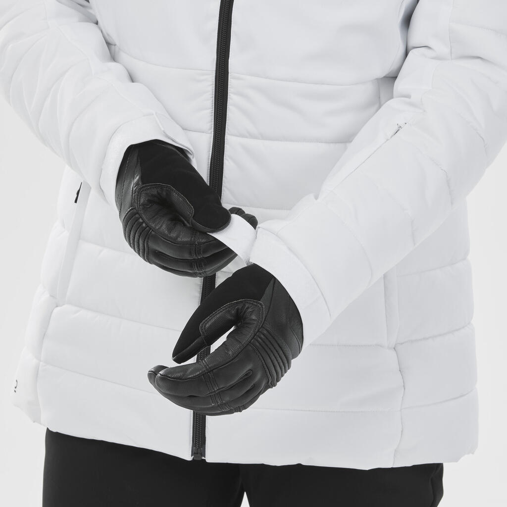 Sieviešu vidēja garuma silta slēpošanas jaka “100”, zaļa