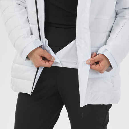 Women's Mid-Length Warm Ski Jacket 100 - White