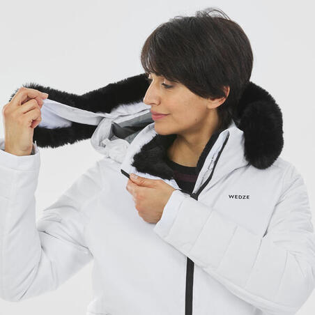 Куртка лыжная тёплая средней длины женская белая 100